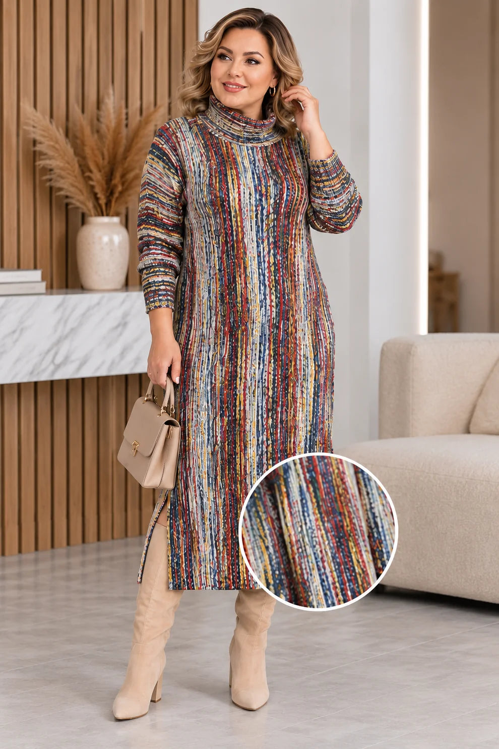 TSH619 – ELEGÁNS HOSSZÚ KÖTÖTT RUHA
