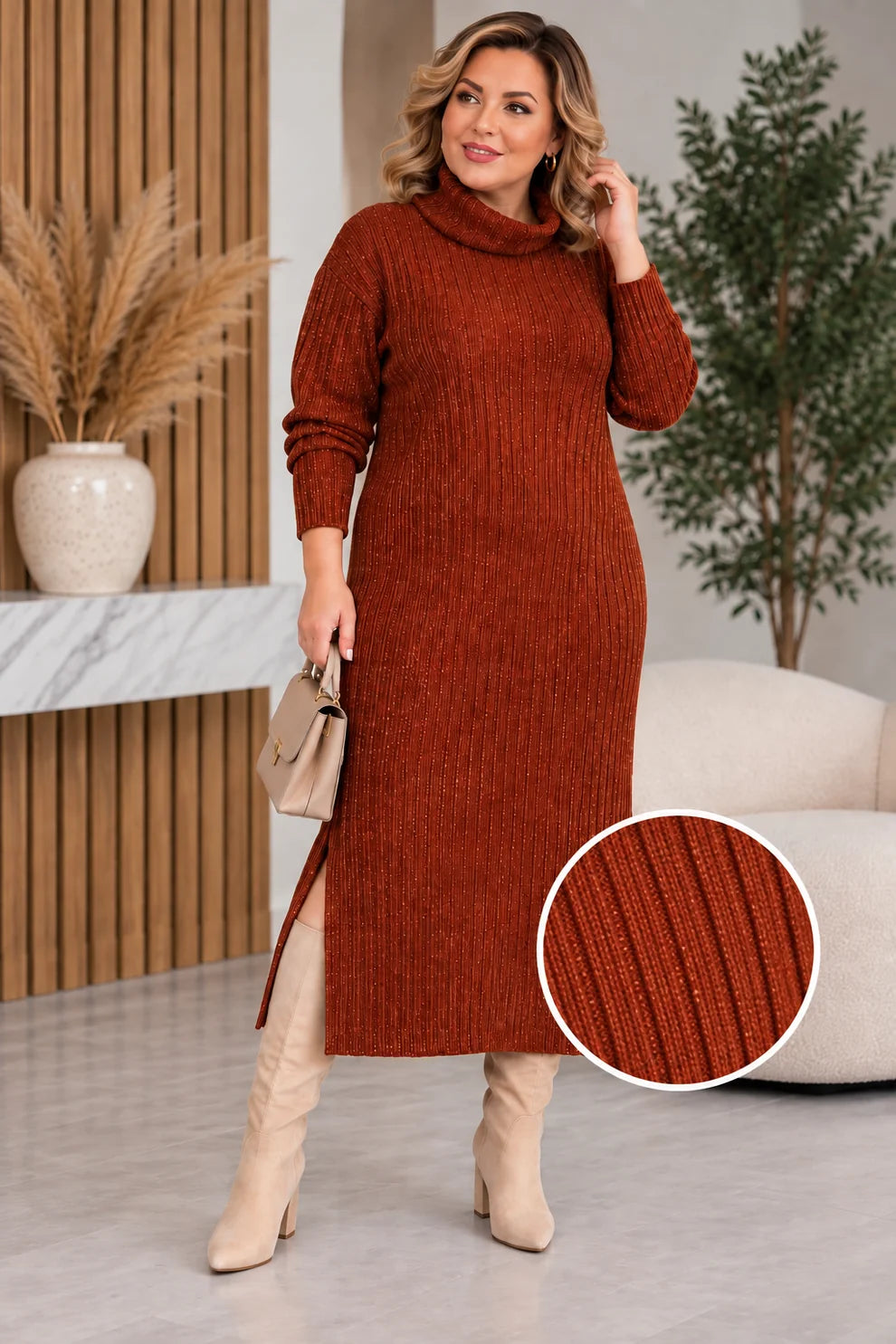 TSH619 – ELEGÁNS HOSSZÚ KÖTÖTT RUHA