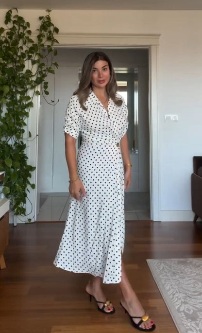 ELEGÁNS PÖTTYÖS RUHA TSH555