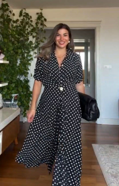 ELEGÁNS PÖTTYÖS RUHA TSH555